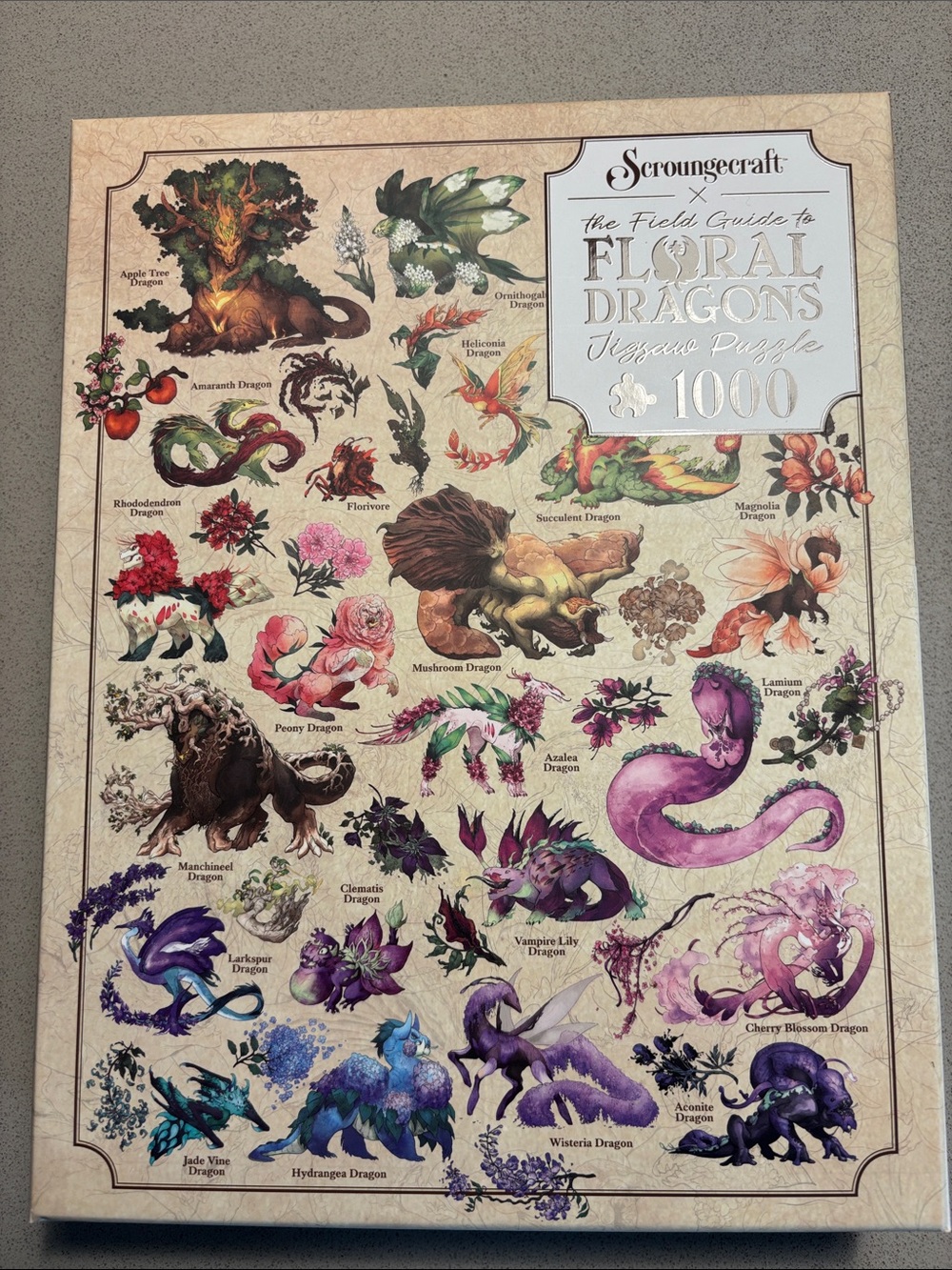 Scroungecraft The Field Guide to Floral Dragons 1000 piece puzzle